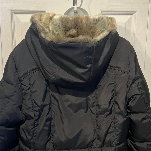Geox Black Down-filled Hooded Parka Coat Size 12 - Picture 9 of 14